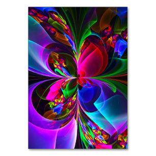 Modernes Abstraktes Blumenmuster Red Blue #12 Tischnummer