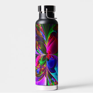 Modernes Abstraktes Blumenmuster Red Blue #12 Trinkflasche