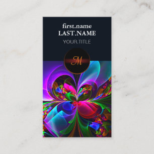 Modernes Abstraktes Blumenmuster Red Blue #12 Visitenkarte