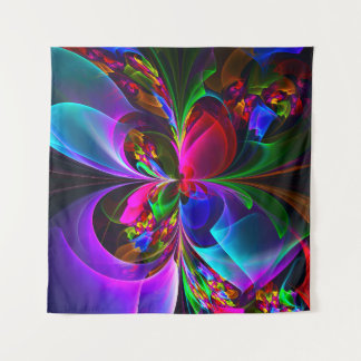 Modernes Abstraktes Blumenmuster Red Blue #12 Wandteppich