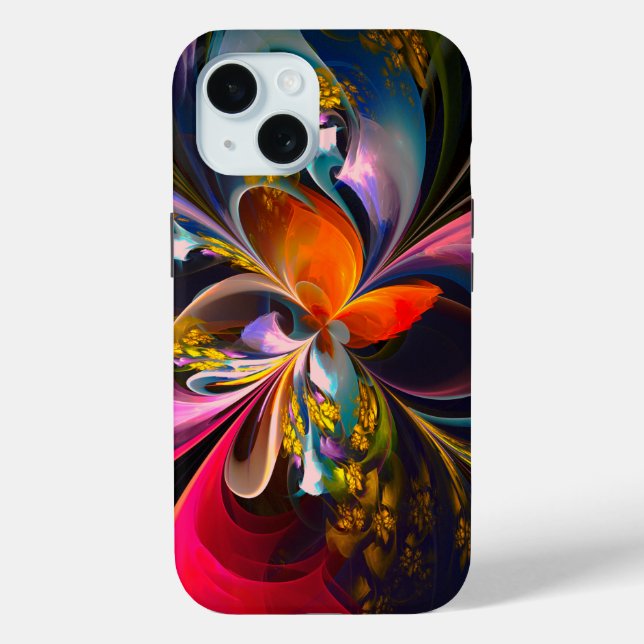 Modernes Abstraktes Blumenmuster Red Blue #13 Case-Mate iPhone Hülle (Rückseite)