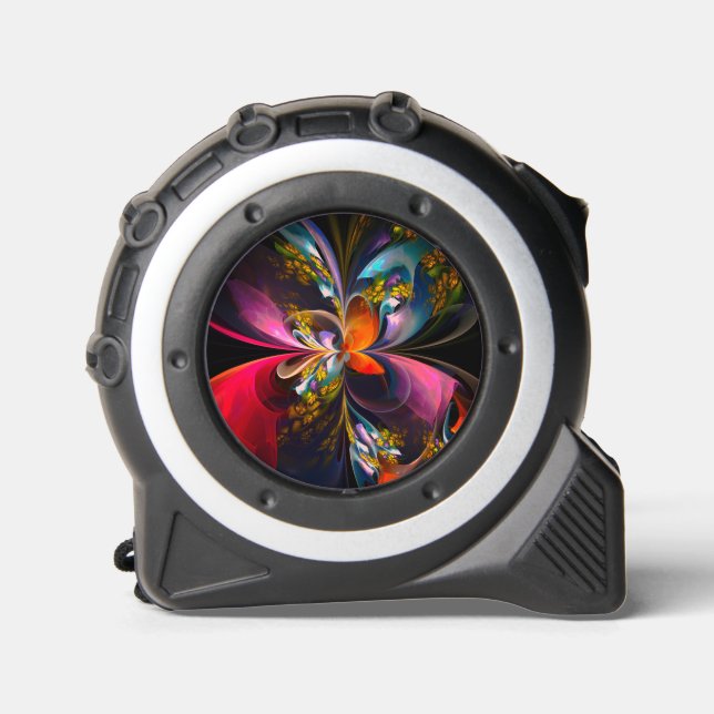 Modernes Abstraktes Blumenmuster Red Blue #13 Maßband (Vorderseite)