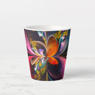 Modernes Abstraktes Blumenmuster Red Blue #13 Milchtasse