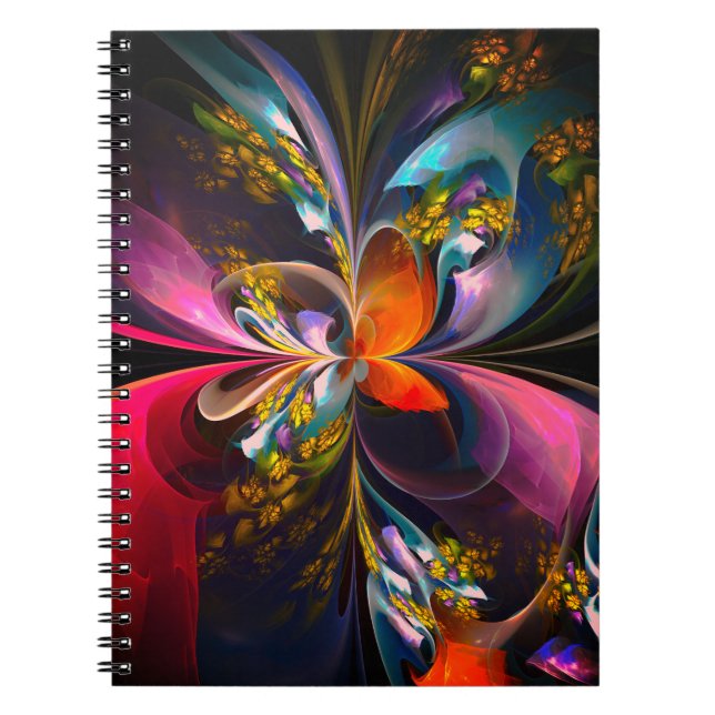 Modernes Abstraktes Blumenmuster Red Blue #13 Notizblock (Vorderseite)