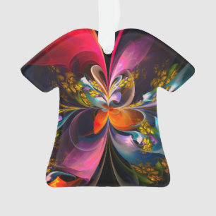 Modernes Abstraktes Blumenmuster Red Blue #13 Ornament