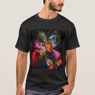 Modernes Abstraktes Blumenmuster Red Blue #13 T-Shirt