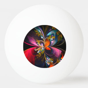 Modernes Abstraktes Blumenmuster Red Blue #13 Tischtennisball