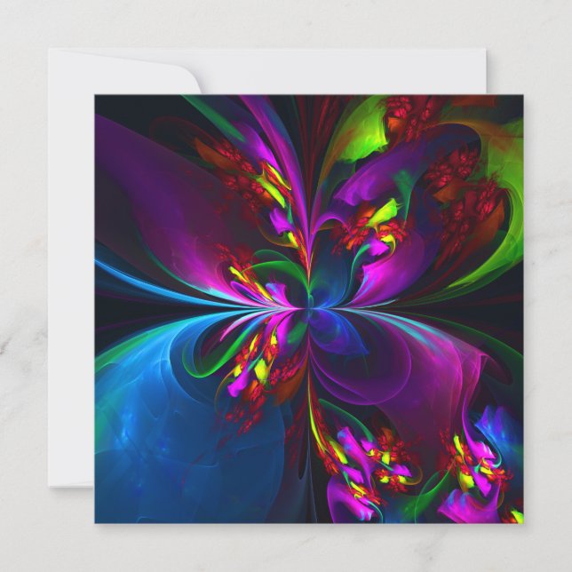 Modernes Abstraktes Blumenmuster Red Blue #15 (Vorderseite)