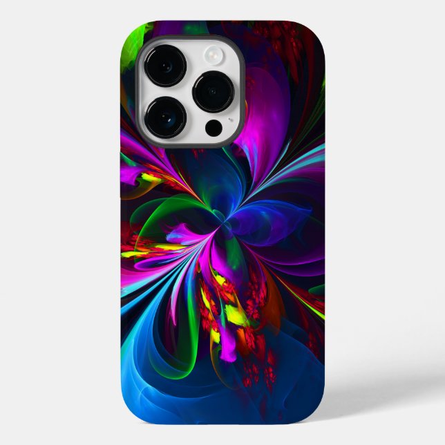 Modernes Abstraktes Blumenmuster Red Blue #15 Case-Mate iPhone Hülle (Rückseite)