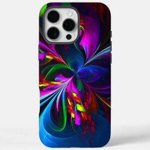 Modernes Abstraktes Blumenmuster Red Blue #15 iPhone 16 Pro Max Hülle