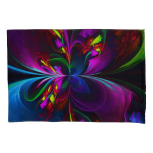 Modernes Abstraktes Blumenmuster Red Blue #15 Kissenbezug