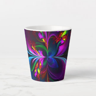 Modernes Abstraktes Blumenmuster Red Blue #15 Milchtasse
