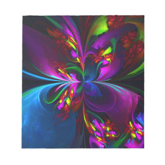 Modernes Abstraktes Blumenmuster Red Blue #15 Notizblock