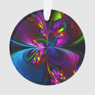 Modernes Abstraktes Blumenmuster Red Blue #15 Ornament