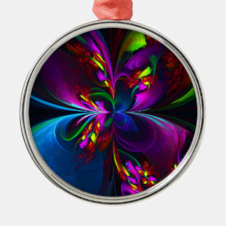 Modernes Abstraktes Blumenmuster Red Blue #15 Ornament Aus Metall