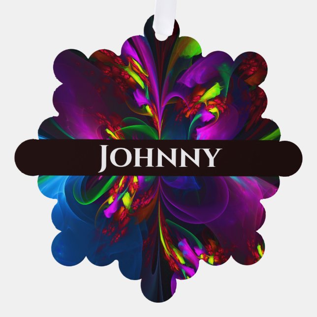 Modernes Abstraktes Blumenmuster Red Blue #15 Ornament Karte (Vorderseite)