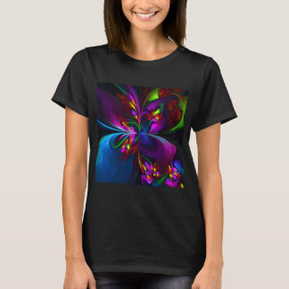 Modernes Abstraktes Blumenmuster Red Blue #15 T-Shirt