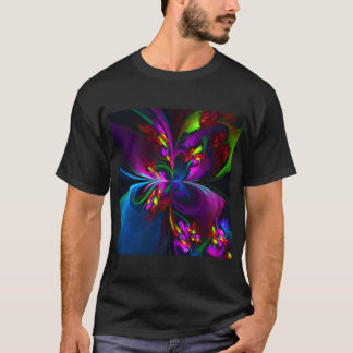 Modernes Abstraktes Blumenmuster Red Blue #15 T-Shirt