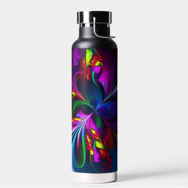 Modernes Abstraktes Blumenmuster Red Blue #15 Trinkflasche (Links)