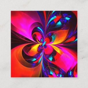 Modernes Abstraktes Blumenmuster Red Blue Muster # Begleitkarte