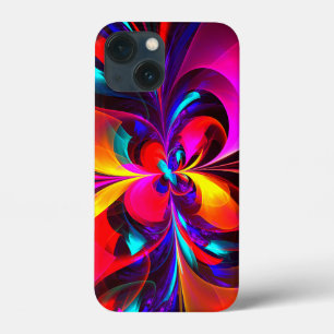 Modernes Abstraktes Blumenmuster Red Blue Muster # Case-Mate iPhone Hülle