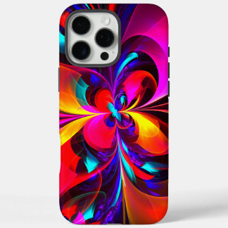 Modernes Abstraktes Blumenmuster Red Blue Muster # iPhone 16 Pro Max Hülle