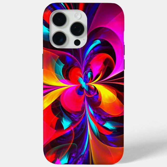 Modernes Abstraktes Blumenmuster Red Blue Muster # Case-Mate iPhone Hülle (Rückseite)