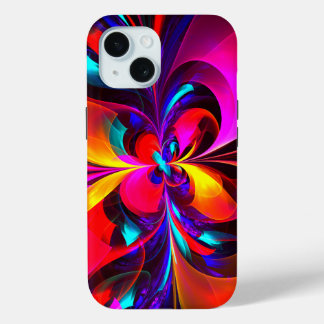 Modernes Abstraktes Blumenmuster Red Blue Muster # Case-Mate iPhone Hülle