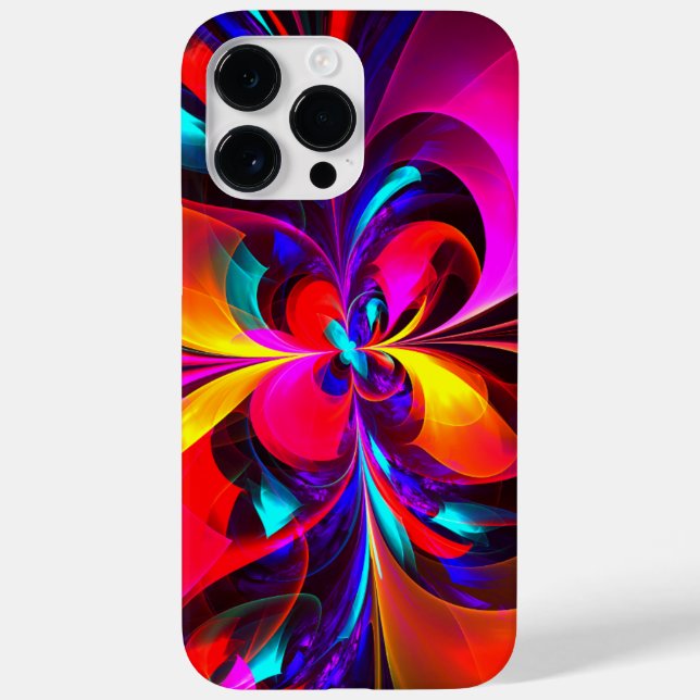 Modernes Abstraktes Blumenmuster Red Blue Muster # Case-Mate iPhone Hülle (Rückseite)