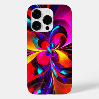 Modernes Abstraktes Blumenmuster Red Blue Muster # Case-Mate iPhone 14 Pro Hülle