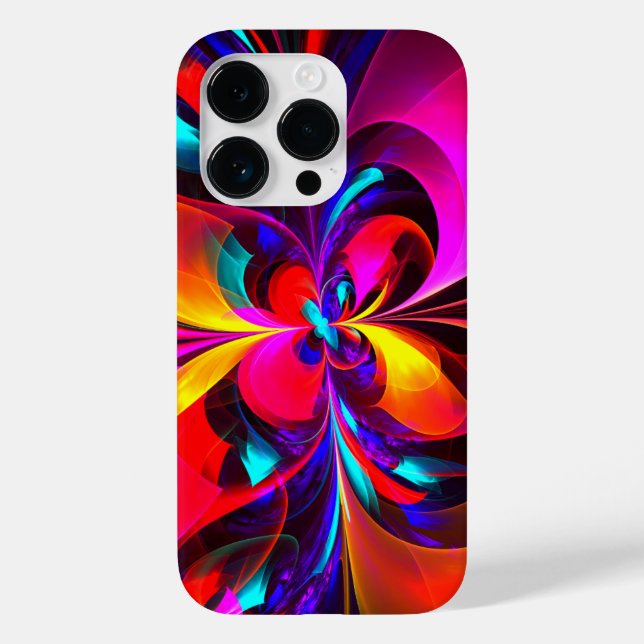 Modernes Abstraktes Blumenmuster Red Blue Muster # Case-Mate iPhone Hülle (Rückseite)