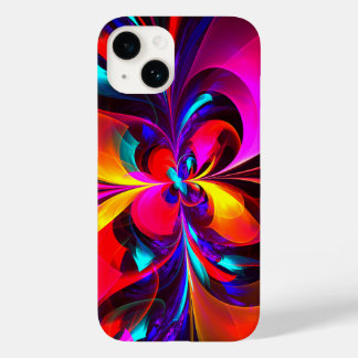 Modernes Abstraktes Blumenmuster Red Blue Muster # Case-Mate iPhone 14 Hülle