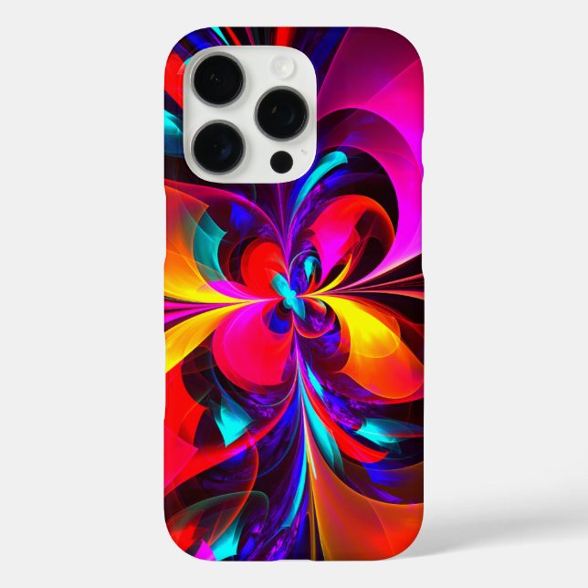 Modernes Abstraktes Blumenmuster Red Blue Muster # Case-Mate iPhone Hülle (Rückseite)