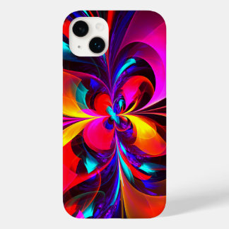 Modernes Abstraktes Blumenmuster Red Blue Muster # Case-Mate iPhone 14 Plus Hülle