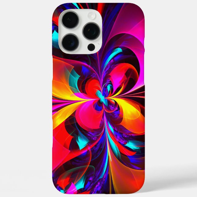 Modernes Abstraktes Blumenmuster Red Blue Muster # Case-Mate iPhone Hülle (Rückseite)