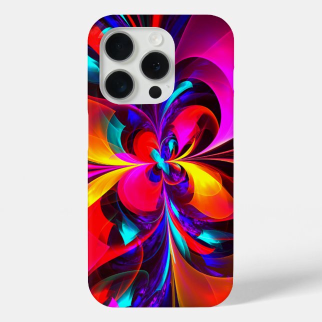 Modernes Abstraktes Blumenmuster Red Blue Muster # Case-Mate iPhone Hülle (Rückseite)