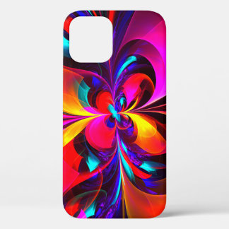 Modernes Abstraktes Blumenmuster Red Blue Muster # Case-Mate iPhone Hülle