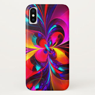 Modernes Abstraktes Blumenmuster Red Blue Muster # Case-Mate iPhone Hülle