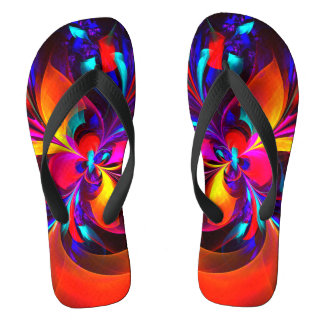 Modernes Abstraktes Blumenmuster Red Blue Muster # Flip Flops