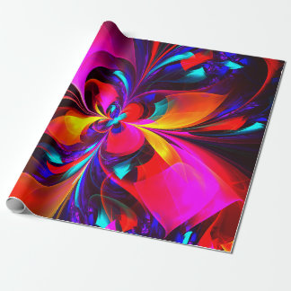 Modernes Abstraktes Blumenmuster Red Blue Muster # Geschenkpapier