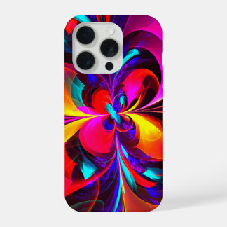 Modernes Abstraktes Blumenmuster Red Blue Muster # iPhone 15 Pro Hülle