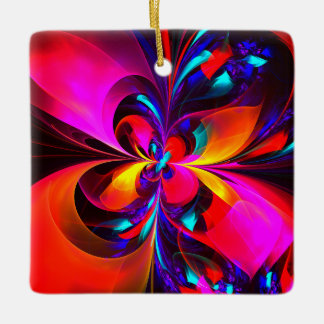 Modernes Abstraktes Blumenmuster Red Blue Muster # Keramikornament