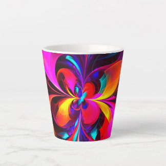 Modernes Abstraktes Blumenmuster Red Blue Muster # Milchtasse