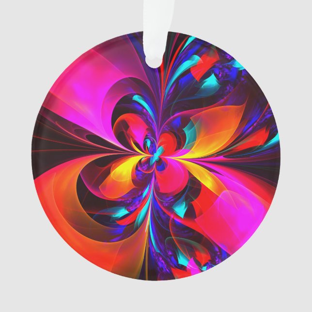 Modernes Abstraktes Blumenmuster Red Blue Muster # Ornament (Vorderseite)