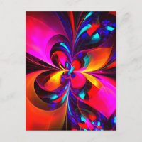 Modernes Abstraktes Blumenmuster Red Blue Muster #