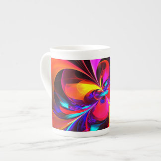 Modernes Abstraktes Blumenmuster Red Blue Muster # Prozellantasse