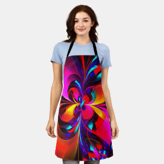 Modernes Abstraktes Blumenmuster Red Blue Muster # Schürze
