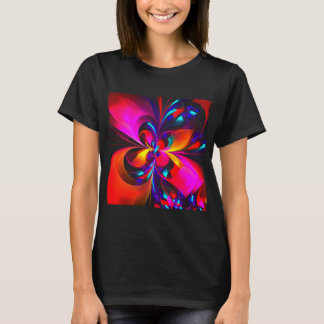 Modernes Abstraktes Blumenmuster Red Blue Muster # T-Shirt
