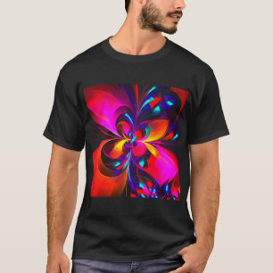 Modernes Abstraktes Blumenmuster Red Blue Muster # T-Shirt