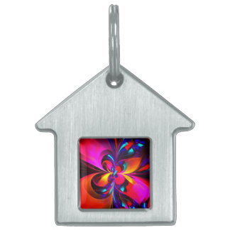 Modernes Abstraktes Blumenmuster Red Blue Muster # Tiermarke